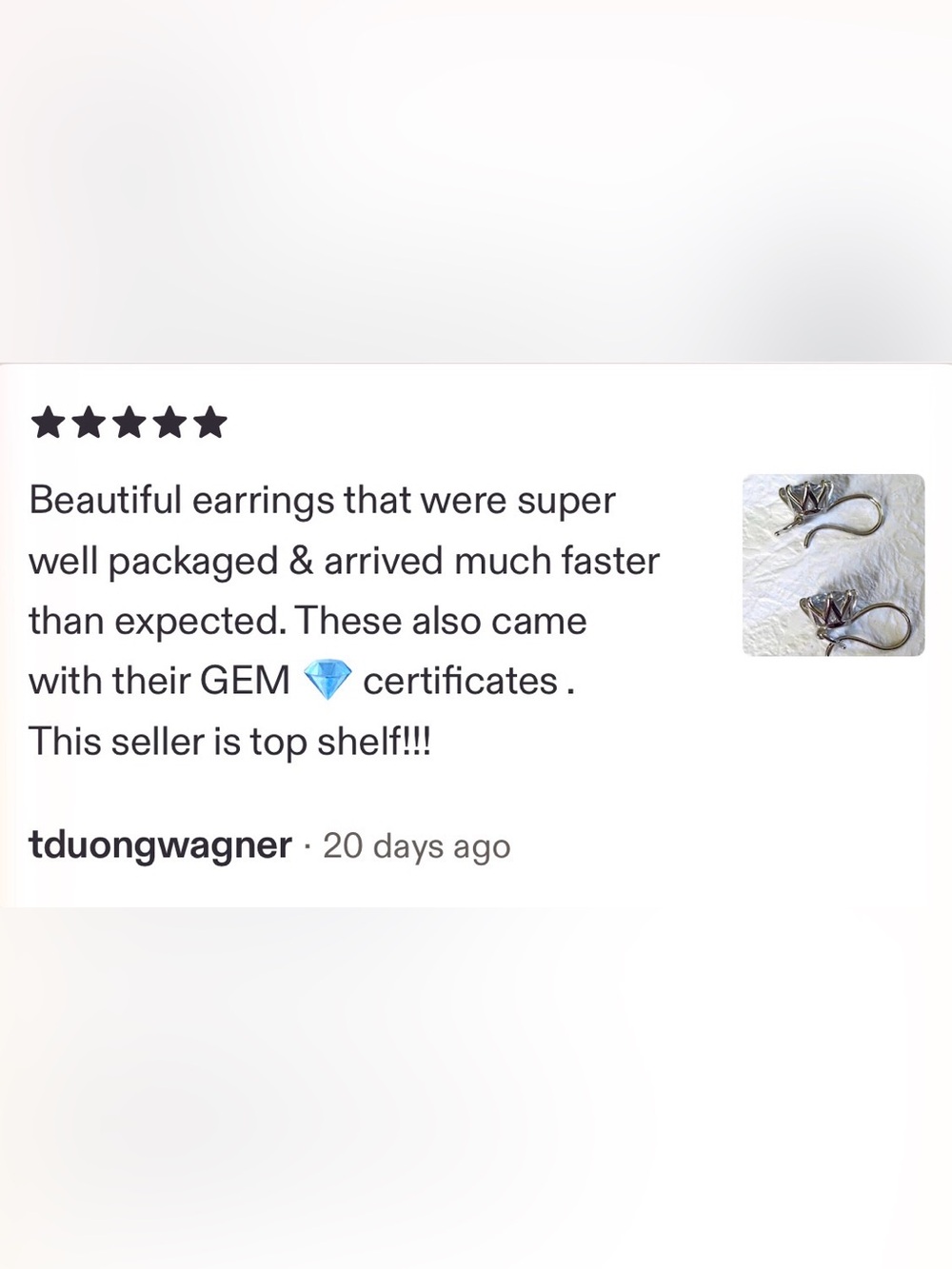 8ctw Moissanite buckle back earrings in 935 Argentium silver! Classy! - Picture 16 of 16